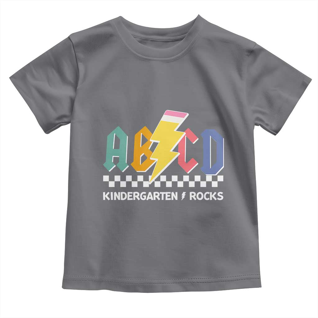 ABCD Kindergarten Rock And Roll Toddler T Shirt Teachers Back To School TS11 Charcoal Print Your Wear
