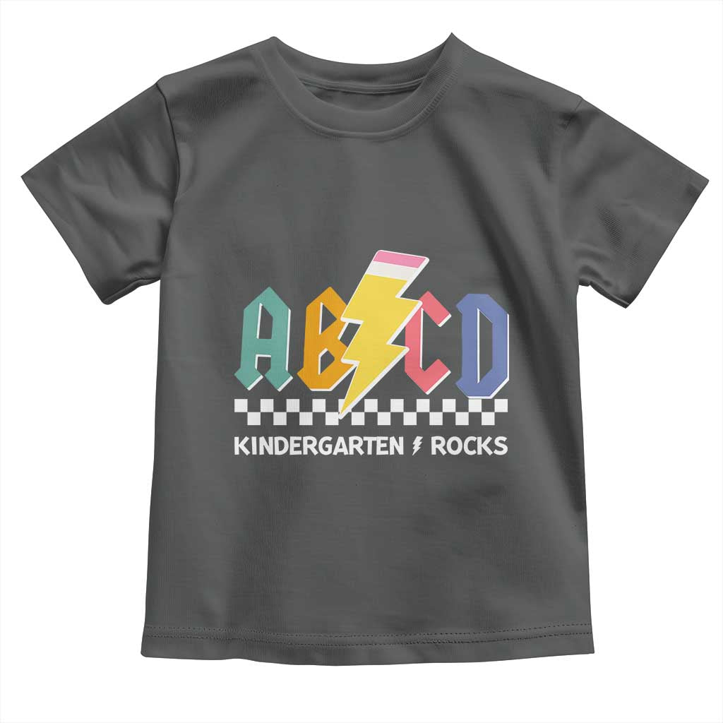 ABCD Kindergarten Rock And Roll Toddler T Shirt Teachers Back To School TS11 Dark Heather Print Your Wear