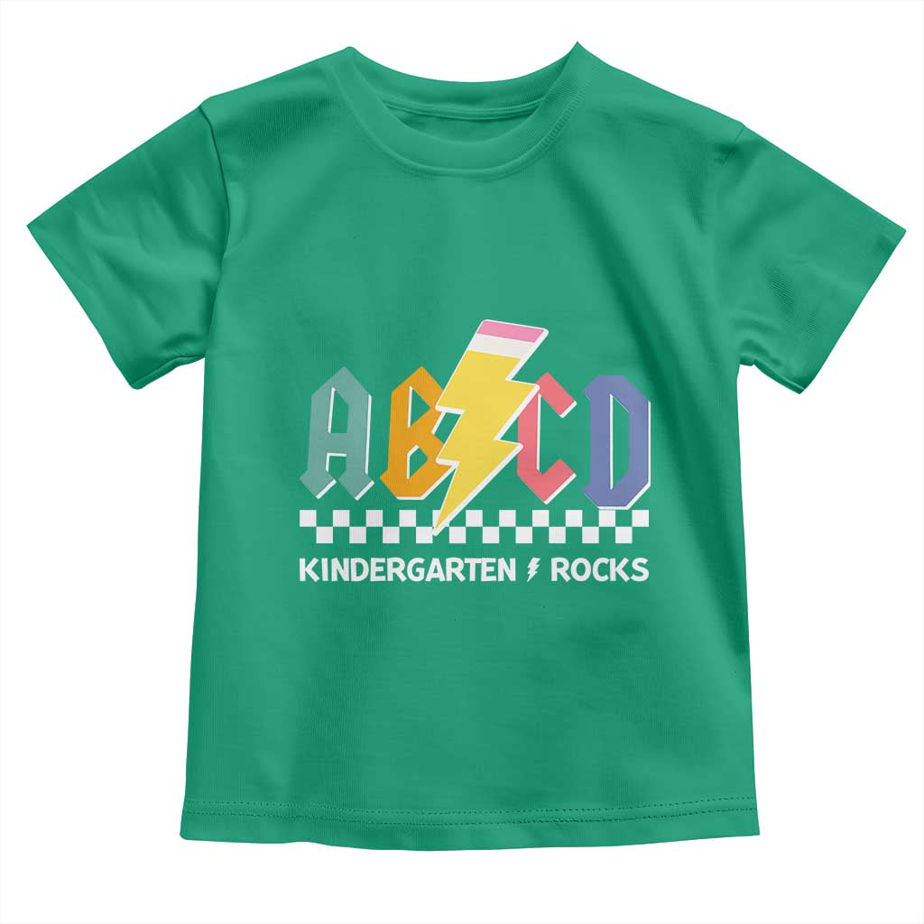 ABCD Kindergarten Rock And Roll Toddler T Shirt Teachers Back To School TS11 Irish Green Print Your Wear