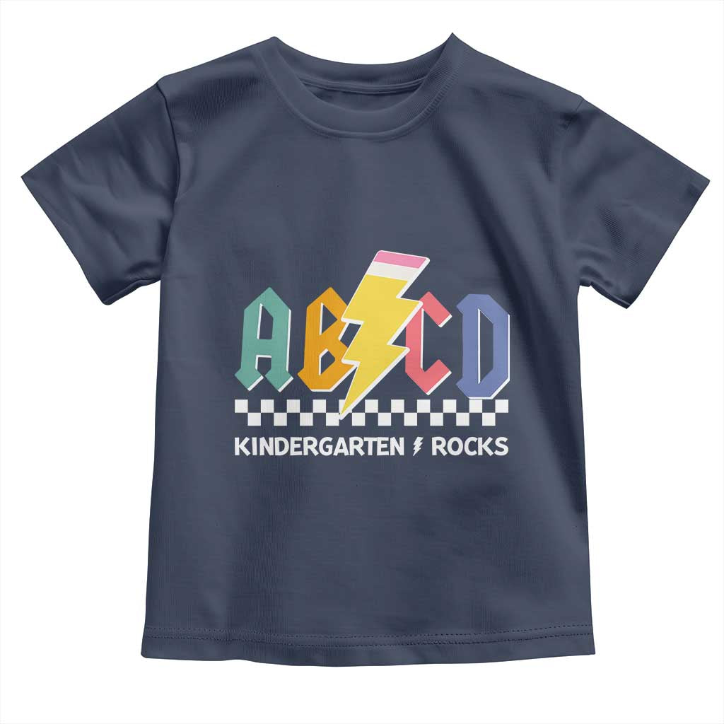 ABCD Kindergarten Rock And Roll Toddler T Shirt Teachers Back To School TS11 Navy Print Your Wear