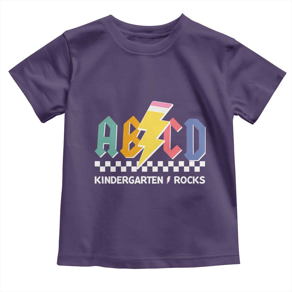 ABCD Kindergarten Rock And Roll Toddler T Shirt Teachers Back To School TS11 Purple Print Your Wear
