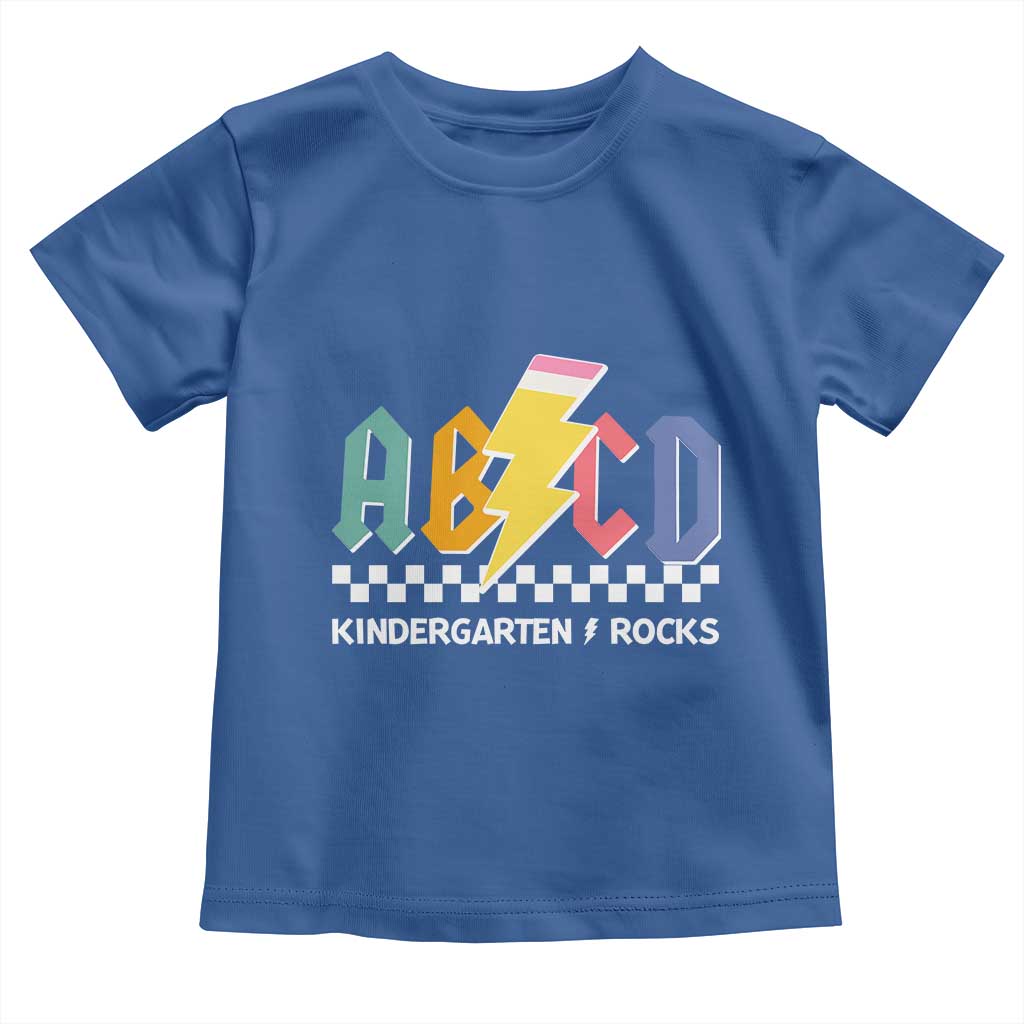 ABCD Kindergarten Rock And Roll Toddler T Shirt Teachers Back To School TS11 Royal Blue Print Your Wear