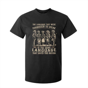 Native American Warrior T Shirt For Kid The Language They Were Forbidden To Speak Saved This Nation TS11 Black Print Your Wear