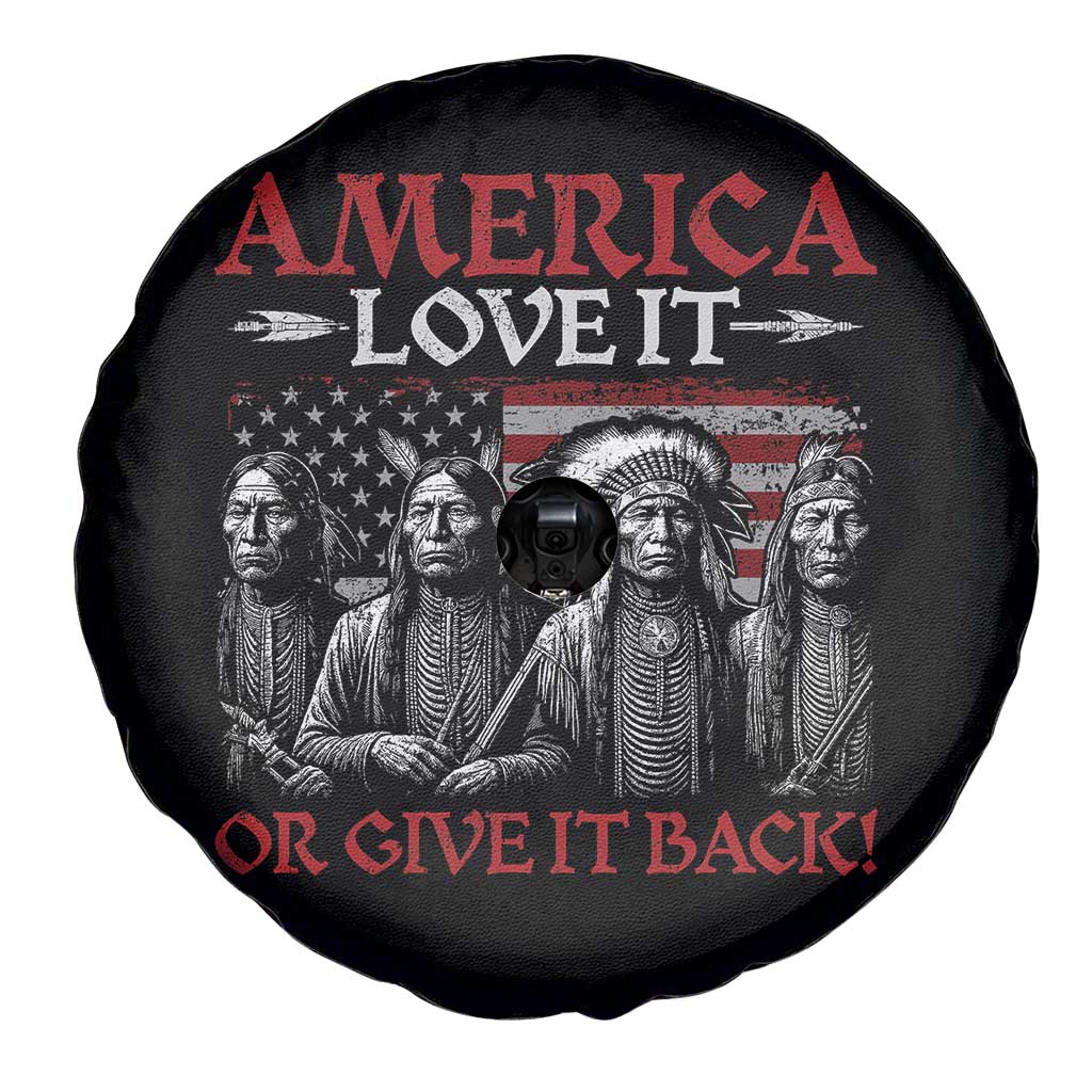America Love It Or Give It Back Spare Tire Cover Native American Chiefs USA Flag TS11 Print Your Wear