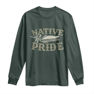 Native Pride Long Sleeve Shirt Native Indian American Day Indigenous Native American TS11 Dark Forest Green Print Your Wear