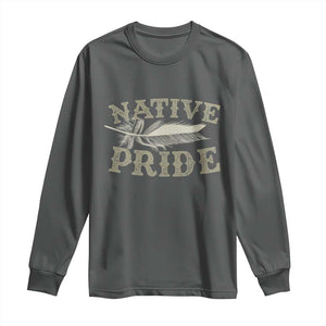 Native Pride Long Sleeve Shirt Native Indian American Day Indigenous Native American TS11 Dark Heather Print Your Wear