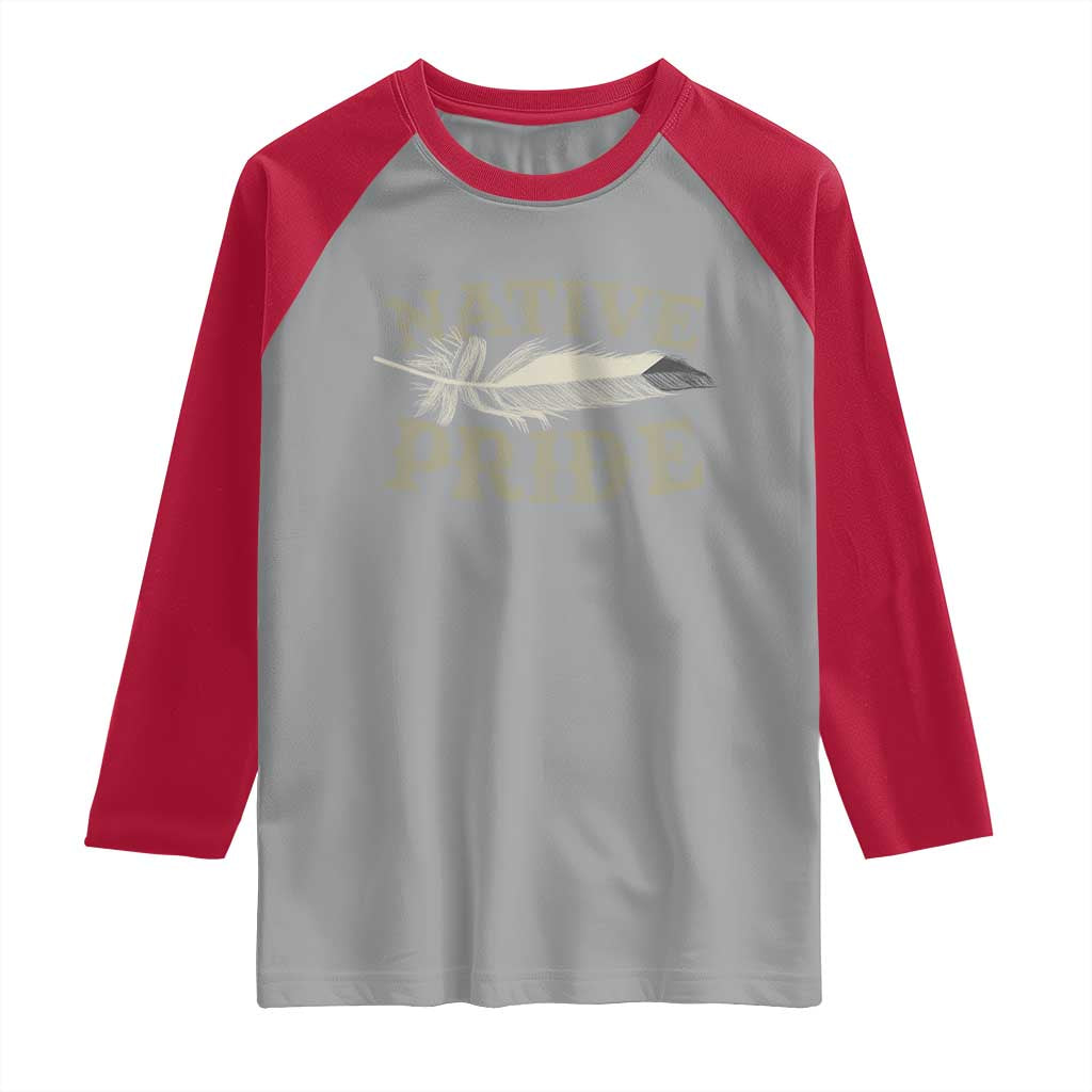 Native Pride Raglan Shirt Native Indian American Day Indigenous Native American TS11 Sport Gray Red Print Your Wear