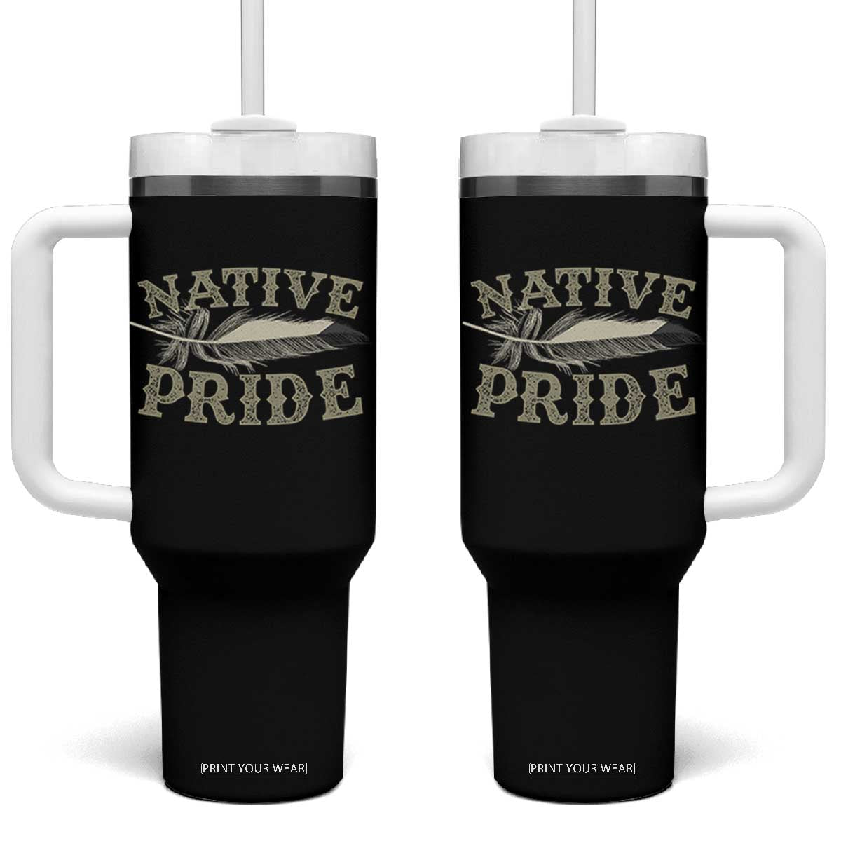 Native Pride Tumbler With Handle Native Indian American Day Indigenous Native American TS11 One Size: 40 oz Black Print Your Wear