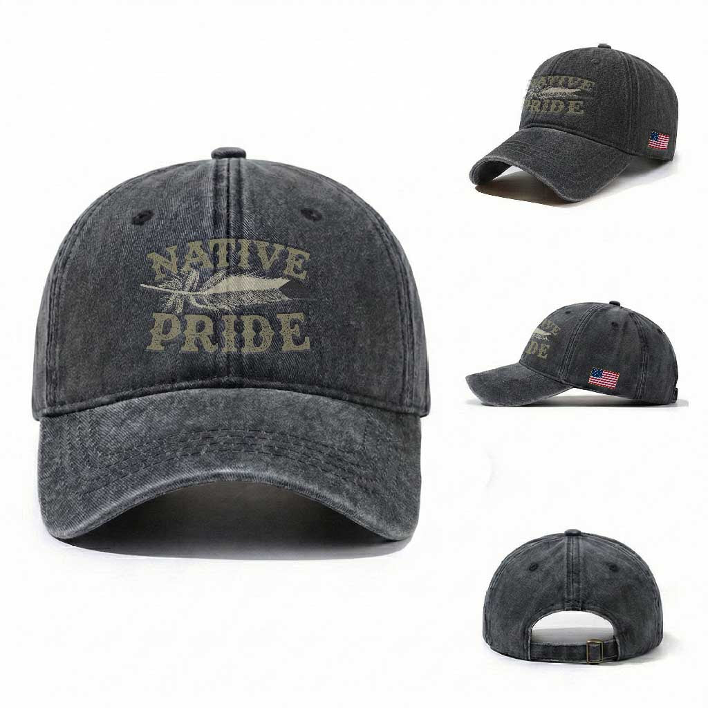 Native Pride Washed Cotton Baseball Cap Native Indian American Day Indigenous Native American