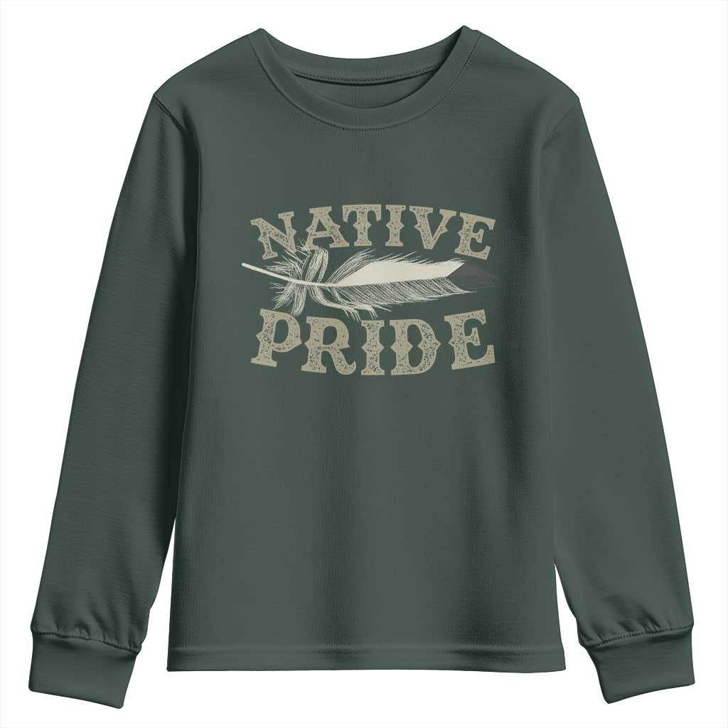 Native Pride Youth Sweatshirt Native Indian American Day Indigenous Native American TS11 Dark Forest Green Print Your Wear