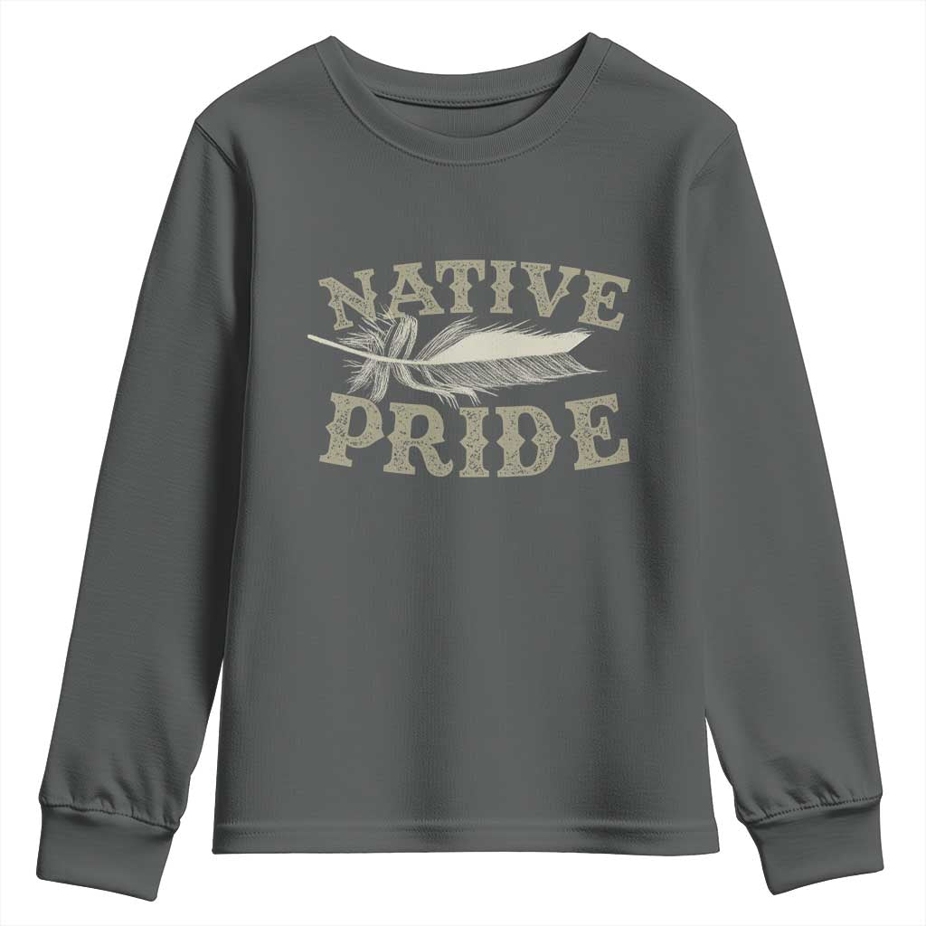 Native Pride Youth Sweatshirt Native Indian American Day Indigenous Native American TS11 Dark Heather Print Your Wear