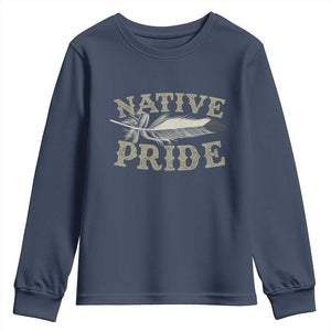 Native Pride Youth Sweatshirt Native Indian American Day Indigenous Native American TS11 Navy Print Your Wear