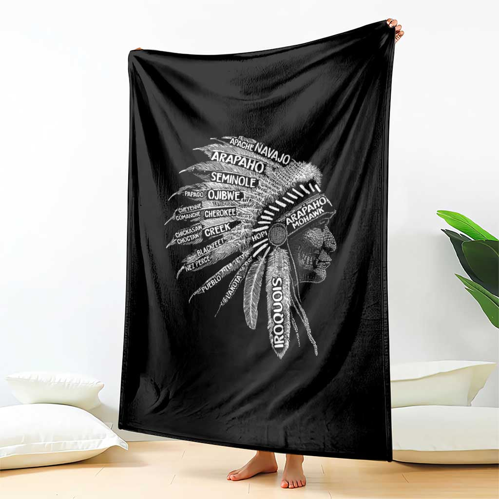 Native American Tribes Throw Blanket Vintage Indian American Chief TS11 Print Your Wear
