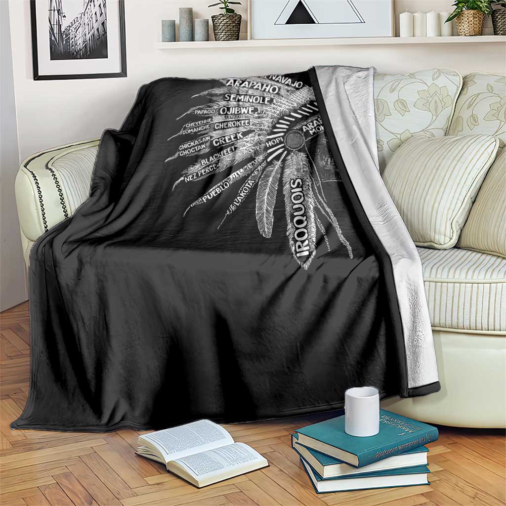 Native American Tribes Throw Blanket Vintage Indian American Chief TS11 Print Your Wear