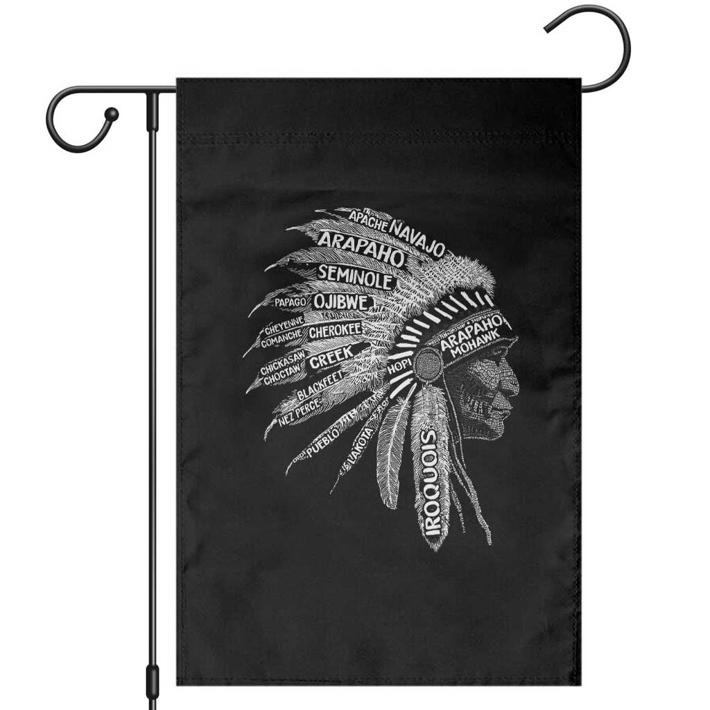 Native American Tribes Garden Flag Vintage Indian American Chief TS11 Black Print Your Wear