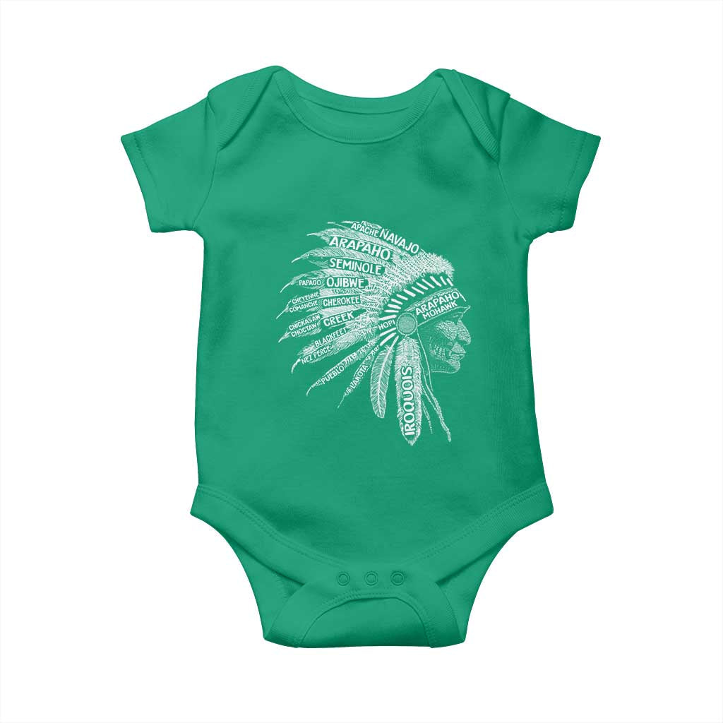 Native American Tribes Baby Onesie Vintage Indian American Chief TS11 Irish Green Print Your Wear