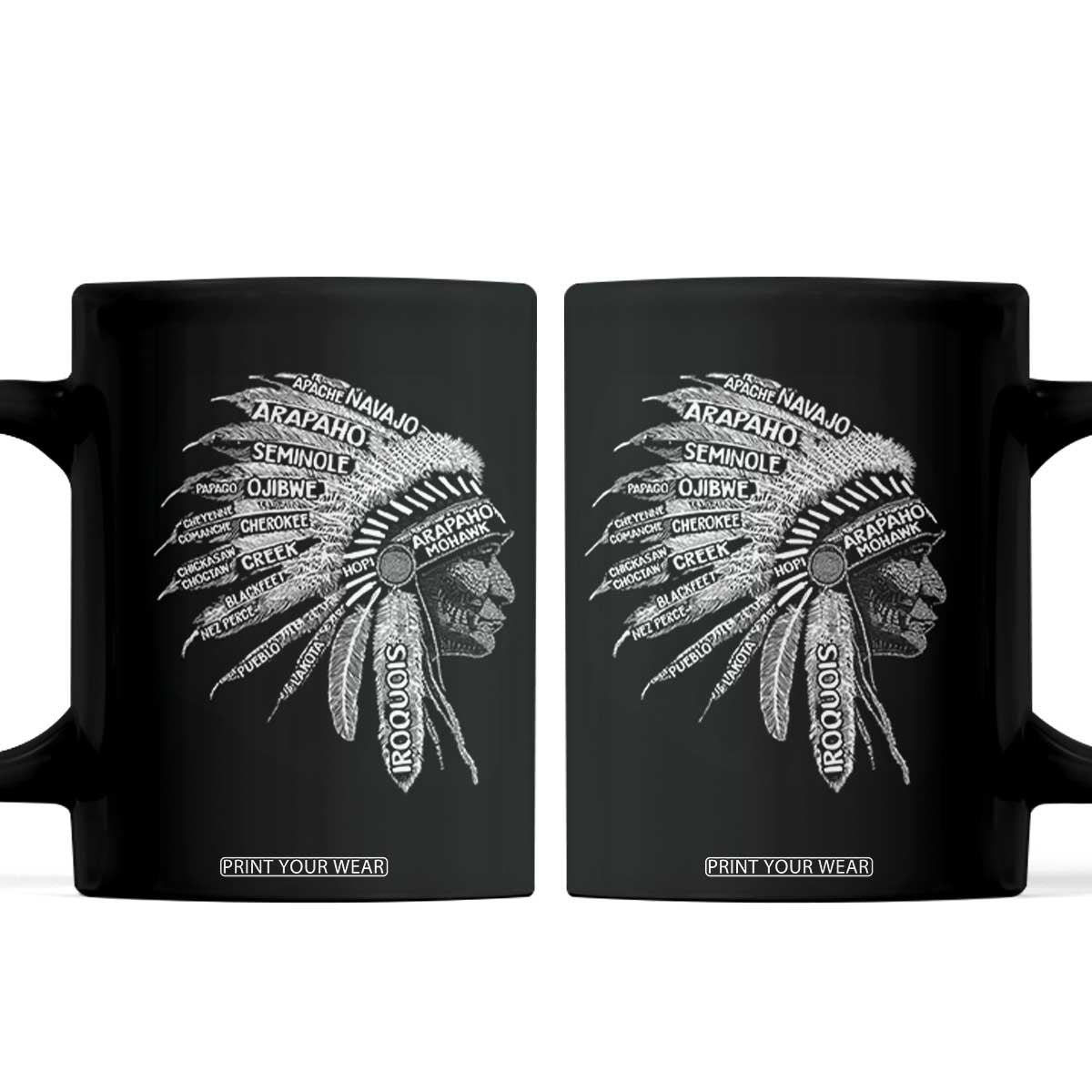 Native American Tribes Coffee Mug Vintage Indian American Chief TS11 Black Print Your Wear