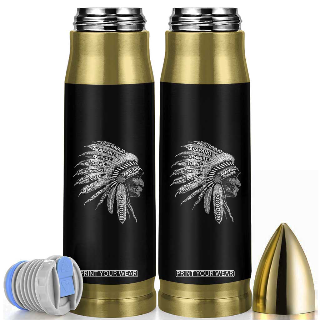Native American Tribes Bullet Tumbler Vintage Indian American Chief TS11 Black Print Your Wear