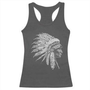 Native American Tribes Racerback Tank Top Vintage Indian American Chief TS11 Dark Heather Print Your Wear