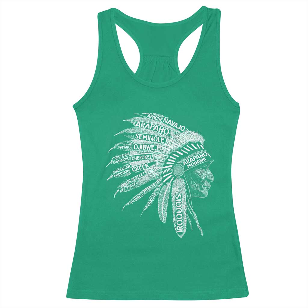 Native American Tribes Racerback Tank Top Vintage Indian American Chief TS11 Irish Green Print Your Wear