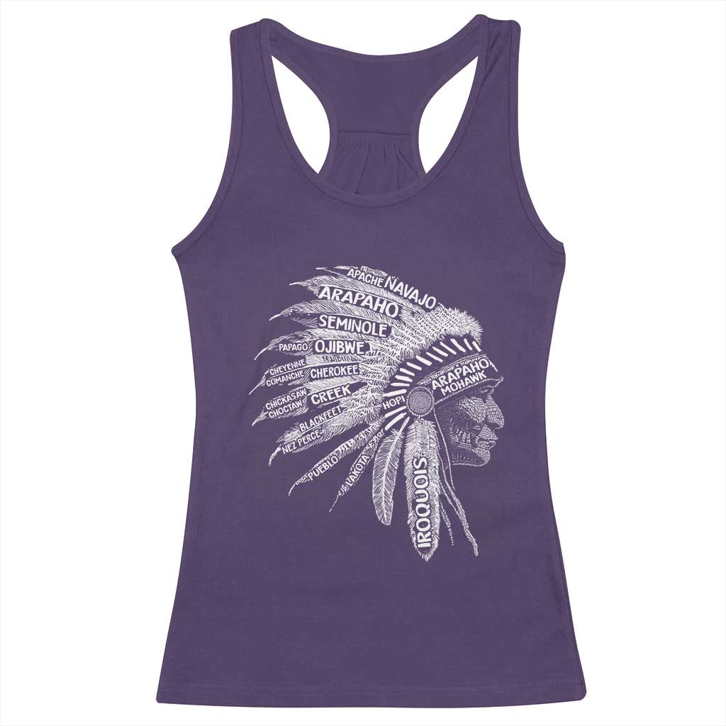 Native American Tribes Racerback Tank Top Vintage Indian American Chief TS11 Purple Print Your Wear