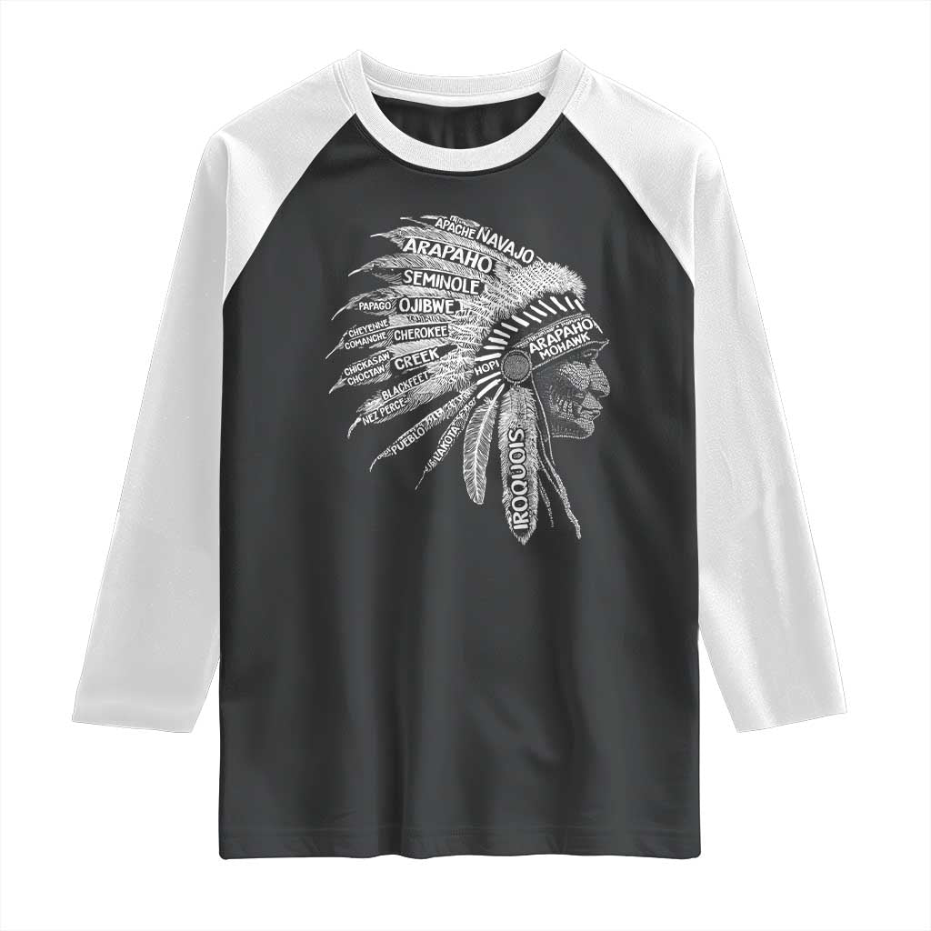 Native American Tribes Raglan Shirt Vintage Indian American Chief TS11 Black White Print Your Wear