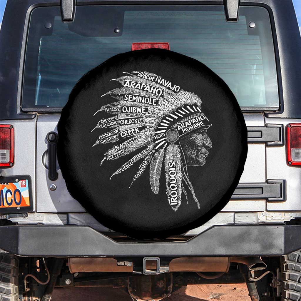 Native American Tribes Spare Tire Cover Vintage Indian American Chief TS11 No hole Black Print Your Wear