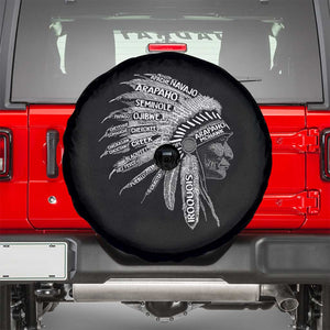 Native American Tribes Spare Tire Cover Vintage Indian American Chief TS11 Black Print Your Wear