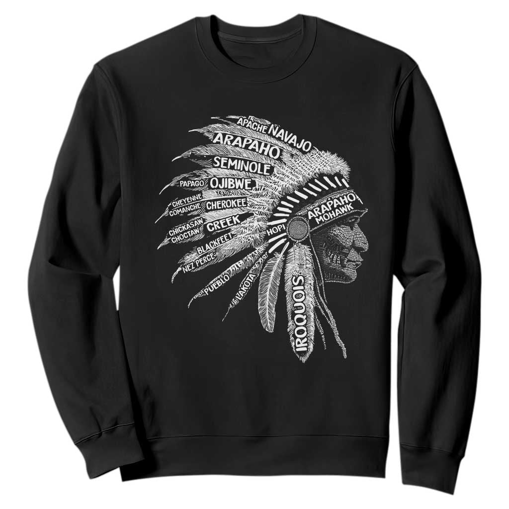 Native American Tribes Sweatshirt Vintage Indian American Chief TS11 Black Print Your Wear