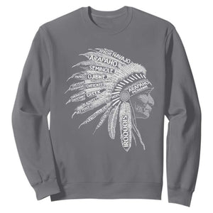 Native American Tribes Sweatshirt Vintage Indian American Chief TS11 Charcoal Print Your Wear