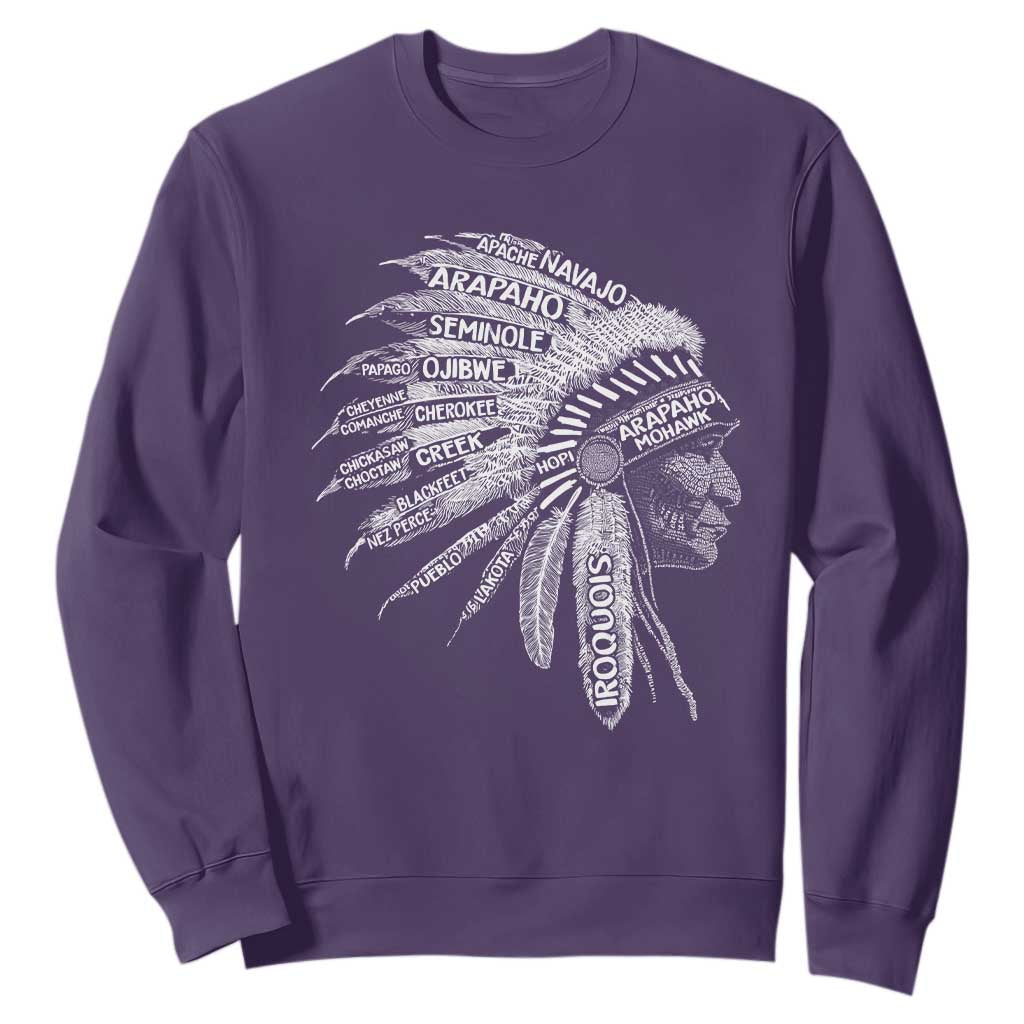 Native American Tribes Sweatshirt Vintage Indian American Chief TS11 Purple Print Your Wear