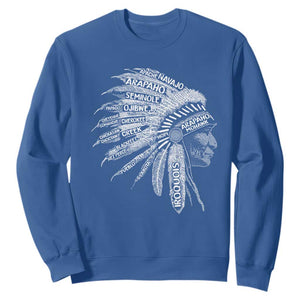 Native American Tribes Sweatshirt Vintage Indian American Chief TS11 Royal Blue Print Your Wear