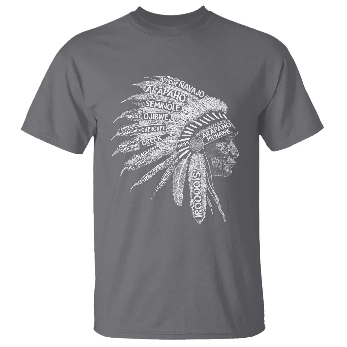 Native American Tribes T Shirt Vintage Indian American Chief TS11 Charcoal Print Your Wear