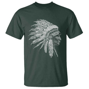 Native American Tribes T Shirt Vintage Indian American Chief TS11 Dark Forest Green Print Your Wear