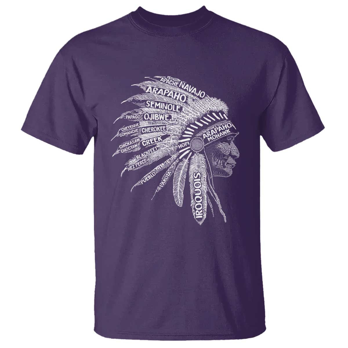 Native American Tribes T Shirt Vintage Indian American Chief TS11 Purple Print Your Wear