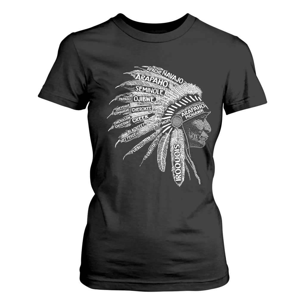 Native American Tribes T Shirt For Women Vintage Indian American Chief TS11 Black Print Your Wear