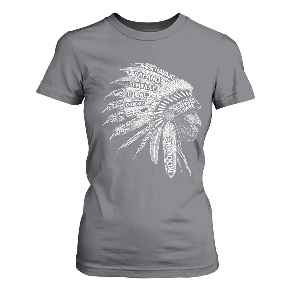 Native American Tribes T Shirt For Women Vintage Indian American Chief TS11 Charcoal Print Your Wear