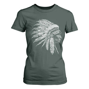 Native American Tribes T Shirt For Women Vintage Indian American Chief TS11 Dark Forest Green Print Your Wear