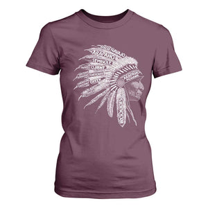 Native American Tribes T Shirt For Women Vintage Indian American Chief TS11 Maroon Print Your Wear