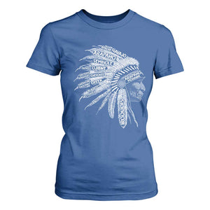 Native American Tribes T Shirt For Women Vintage Indian American Chief TS11 Royal Blue Print Your Wear