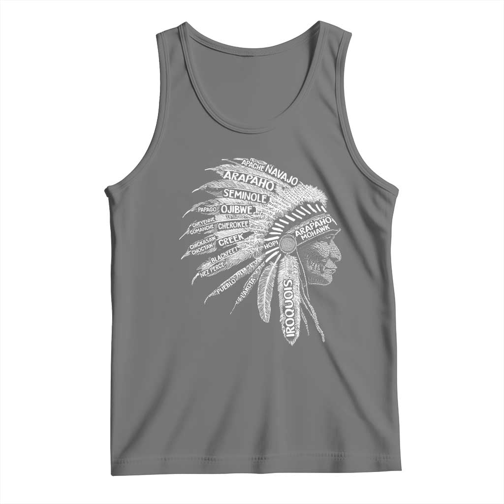 Native American Tribes Tank Top Vintage Indian American Chief TS11 Black Heather Print Your Wear