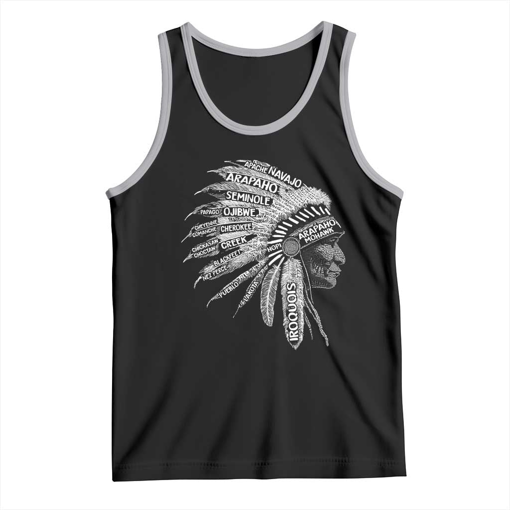Native American Tribes Tank Top Vintage Indian American Chief TS11 Black Athletic Heather Print Your Wear