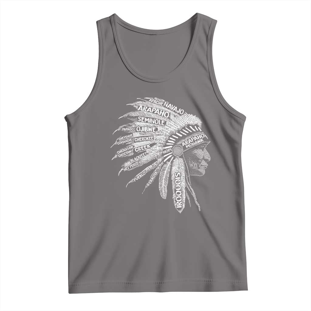 Native American Tribes Tank Top Vintage Indian American Chief TS11 Deep Heather Print Your Wear