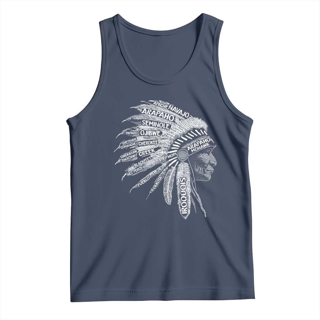 Native American Tribes Tank Top Vintage Indian American Chief TS11 Navy Print Your Wear