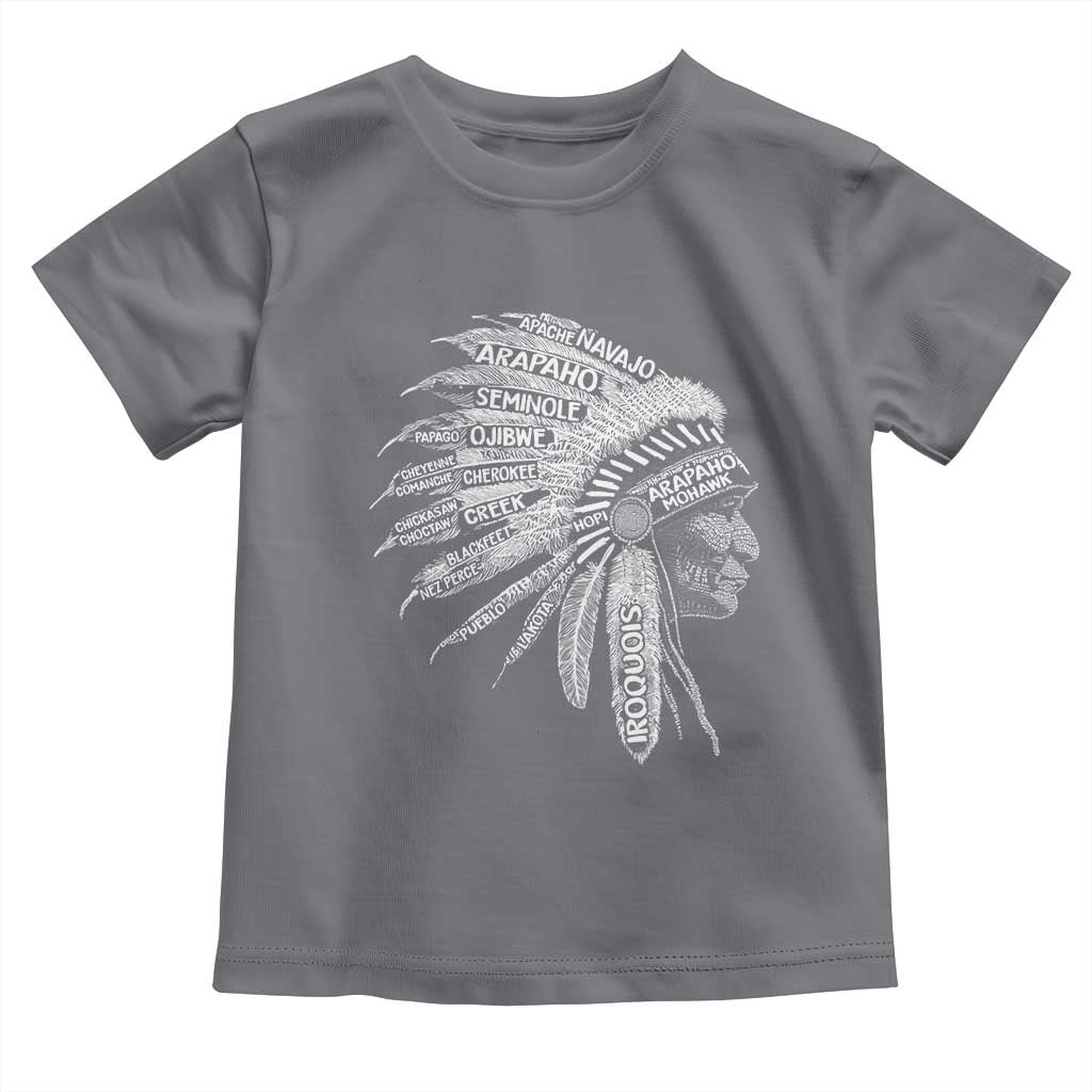 Native American Tribes Toddler T Shirt Vintage Indian American Chief TS11 Charcoal Print Your Wear