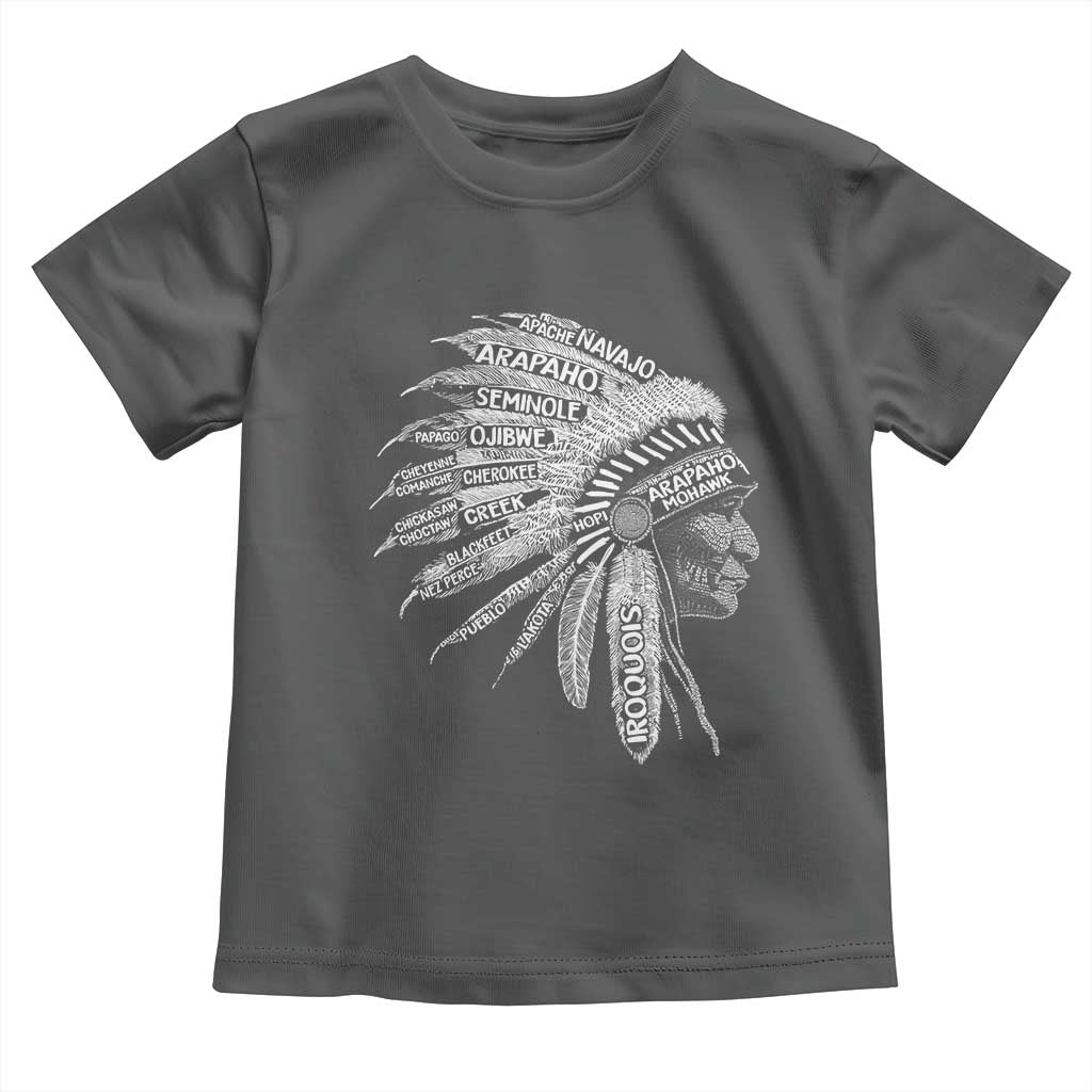 Native American Tribes Toddler T Shirt Vintage Indian American Chief TS11 Dark Heather Print Your Wear