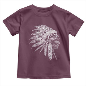 Native American Tribes Toddler T Shirt Vintage Indian American Chief TS11 Maroon Print Your Wear