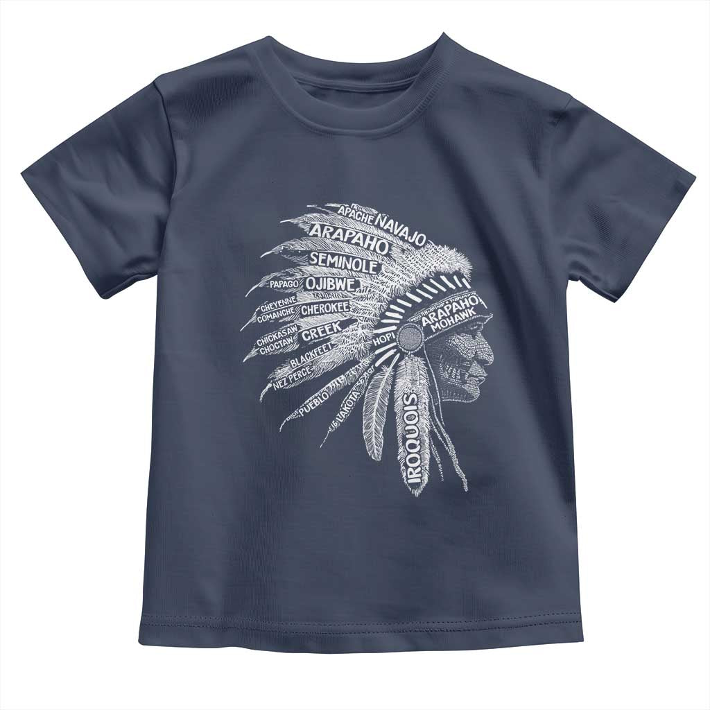 Native American Tribes Toddler T Shirt Vintage Indian American Chief TS11 Navy Print Your Wear