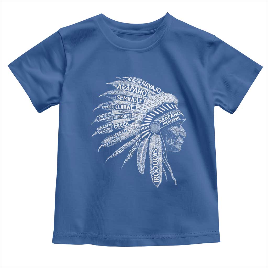 Native American Tribes Toddler T Shirt Vintage Indian American Chief TS11 Royal Blue Print Your Wear