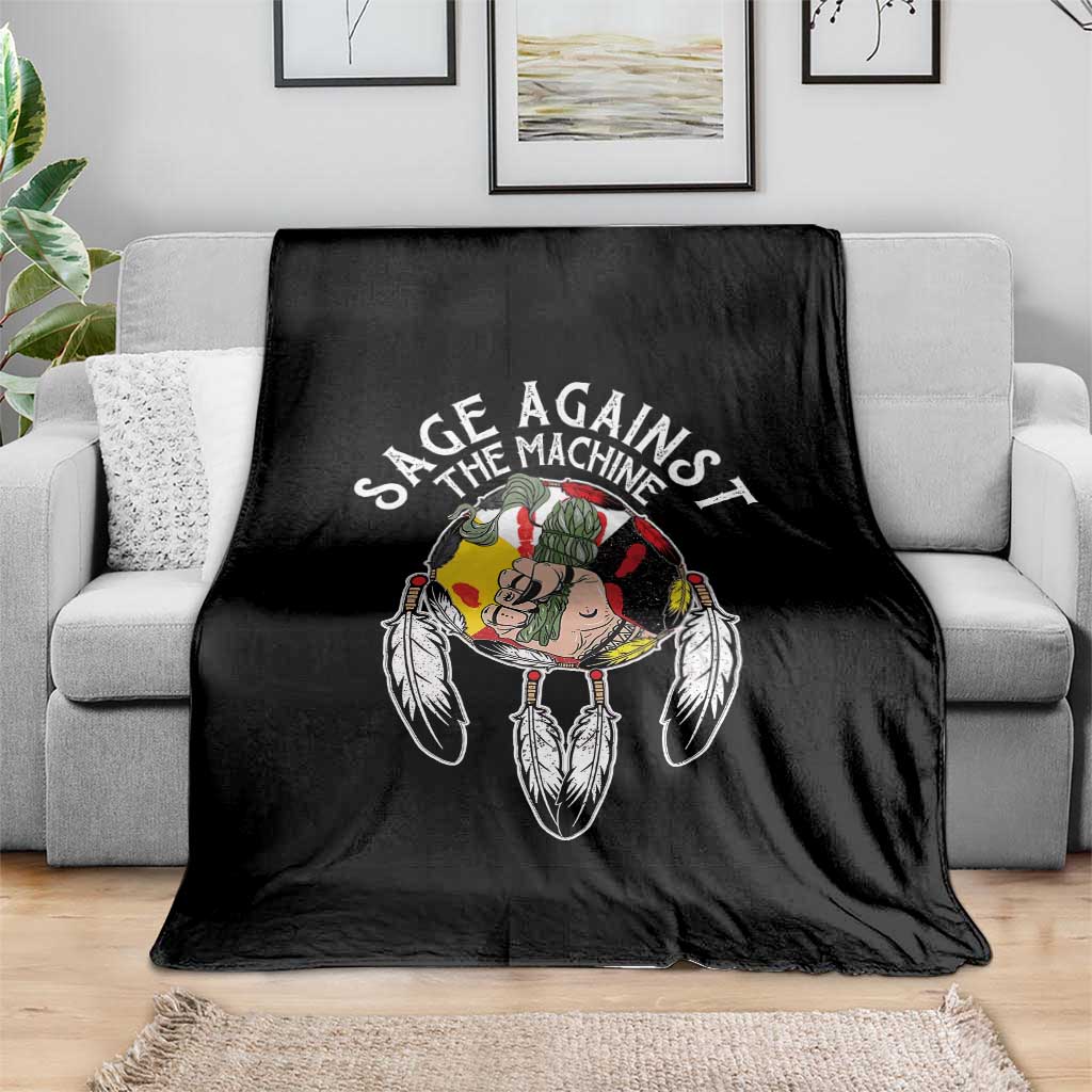 Funny Sage Against The Machine Throw Blanket Native American Sage Medicine Wheel TS11 Print Your Wear